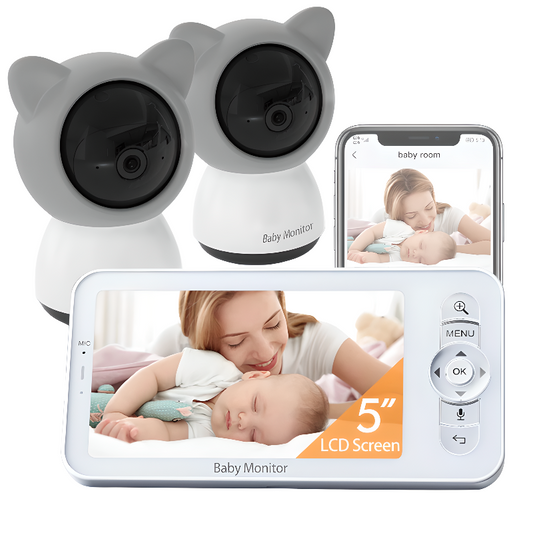 Baby Monitor with 2 Cameras – Split Screen and App Control